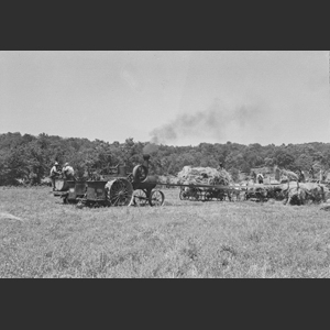 Watering steam thresher engine