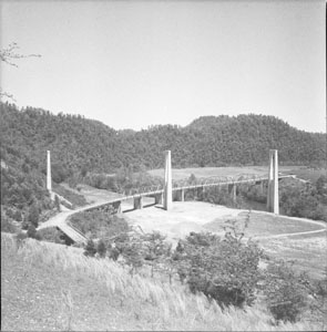 Bridge piers across Caney-Fork River near Sparta for Center-Hill Dam