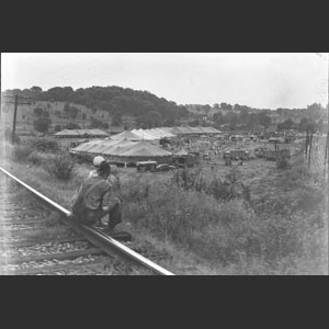 Views of the circus Big-Top and the entire Tent-City. Trimble Bottom Robbins Bros. Circus