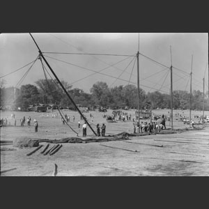 Big-Top center poles being set-up Ringling Bros