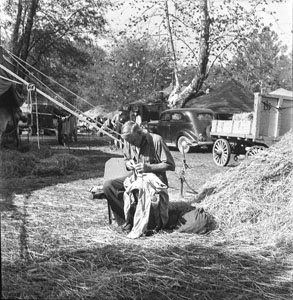 Circus Laborer Patching Shirt Horse Tent Ringling Bros