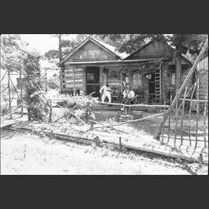 Princess and Chief on cabin porch - My first visit