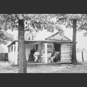 Chief and Princess on their office porch