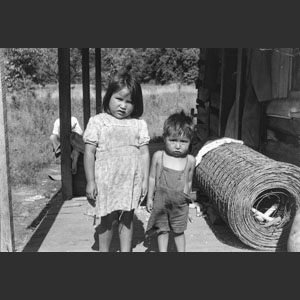 Little Iindian boy and girl Cherokee Reservation
