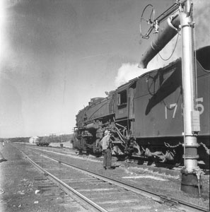 Engine pulling out at McDaniel - Flag-man swings it