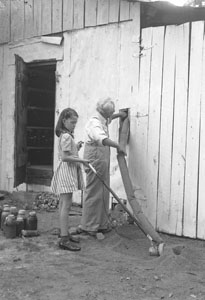 Bettie H_ helping Chief with his invention