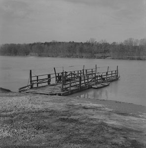 Old ferry boat on Cumberland River close to Laguardo Tenn