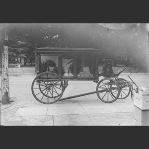 Old glass side hearse