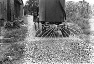 Road sprinkler rear-view